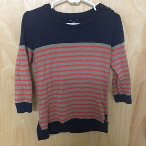3/4 sleeve striped sweater