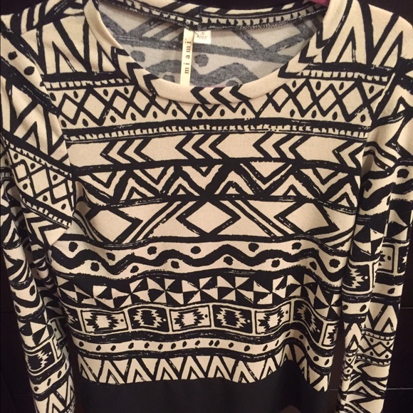 Black and cream Aztec blouse