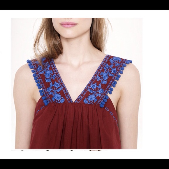 J. Crew Embroidered Pom-Pom Tank – 0 - NWT - Picture 5 of 5