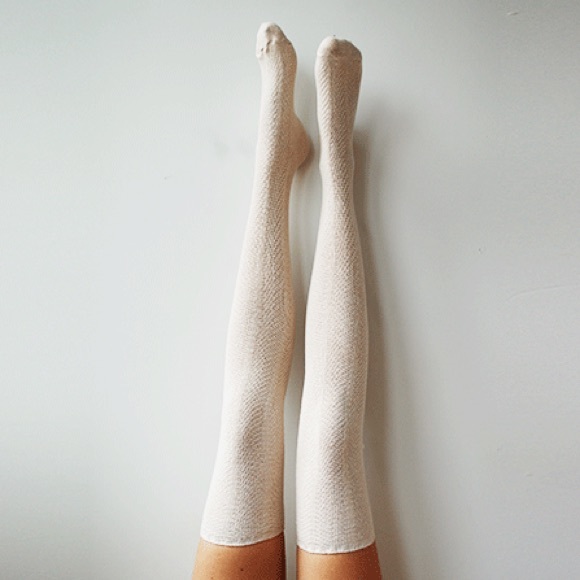 Thigh High in Ivory, Long Boot Sock