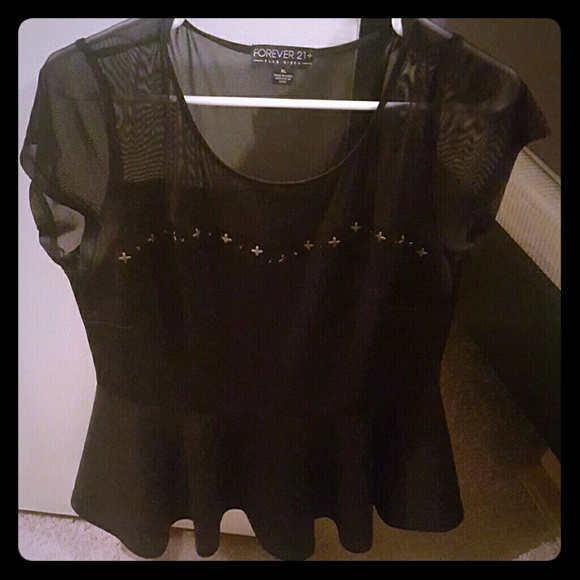 Black Peplum Top
