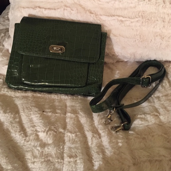 Faux Olive Snakeskin Bag - Final Sale