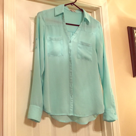 Express Portofino Blouse in light teal