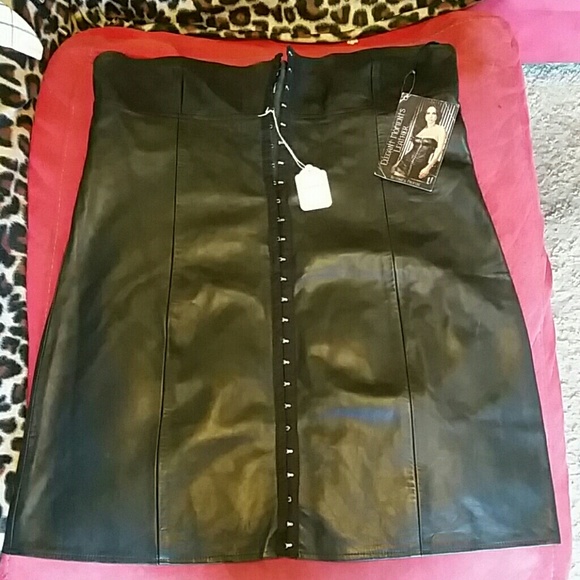 Super Sexy Strapless leather dress