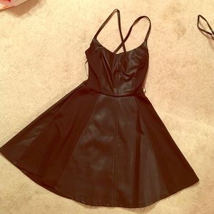 Pleather panel dress