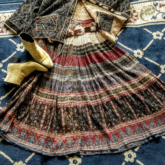 The Limited Dresses & Skirts - Cotton Gauze Boho Maxi Straw Skirt The Limited