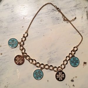 Turquoise and Gold Coin Necklace