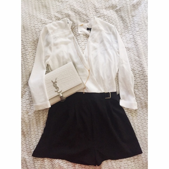 Classy Black & White Forever 21 Romper