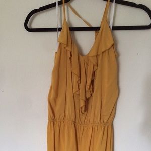 Romper. Gold. Halter tie.