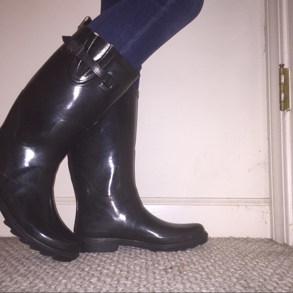 Gloss Black Rain Boots