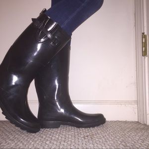 Gloss Black Rain Boots