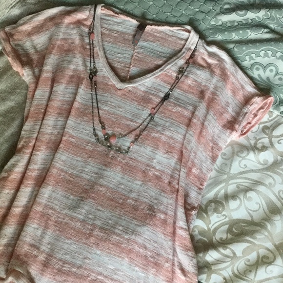 Soft orange and cream sweater