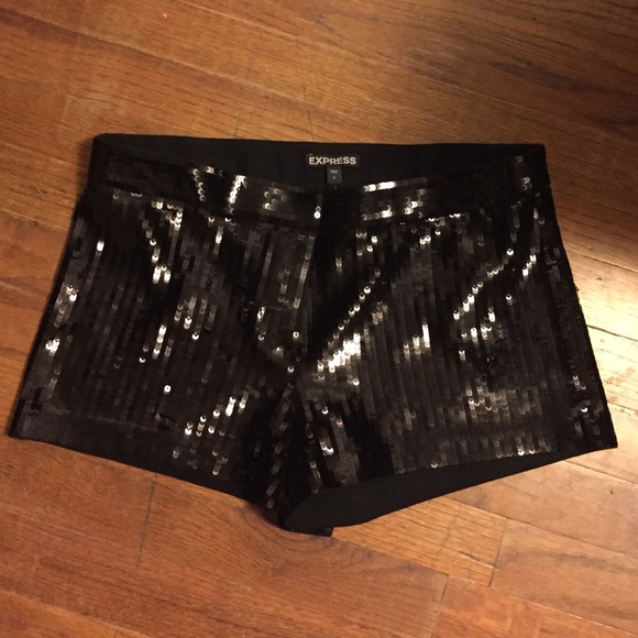 Never worn black sequin express shorts