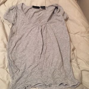 Grey Scoop Neck Tshirt with design