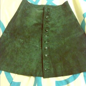 Sage green high waisted button up skirt