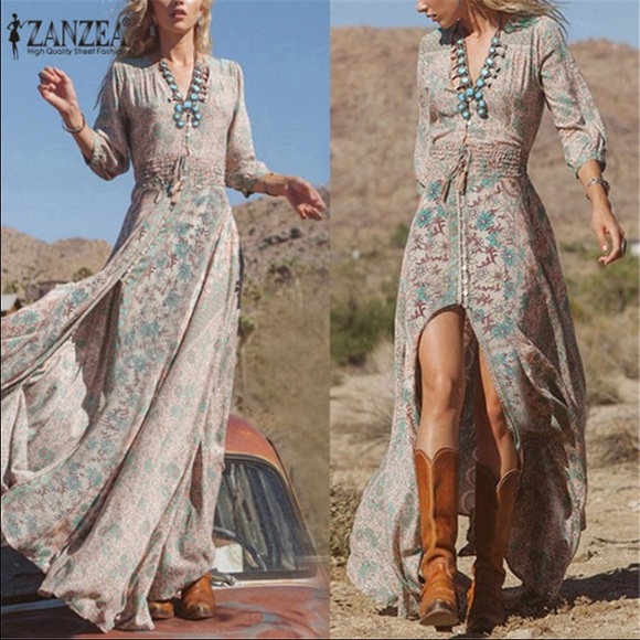 Dresses & Skirts - Sexy Slit Bohemian Dress