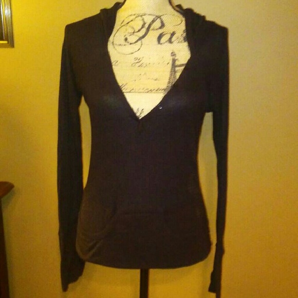 Women's Hooded Long Sleeve Tee (V-Cut)