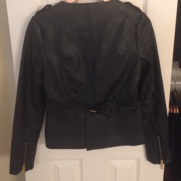 Steve Madden Black Gold Faux Leather Jacket Size S - Picture 2 of 4