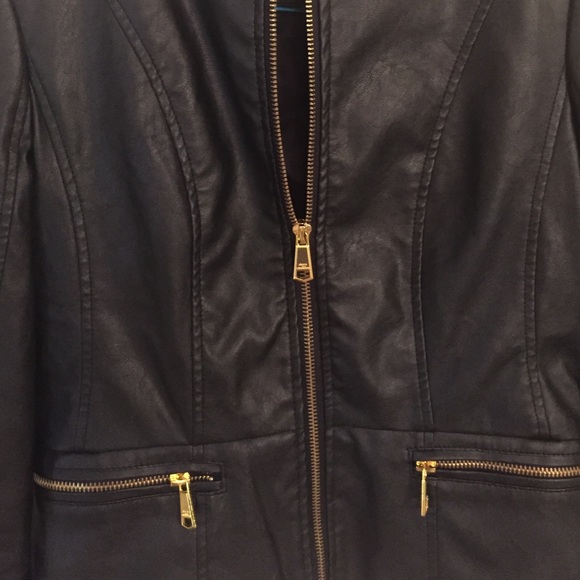 Steve Madden Black Gold Faux Leather Jacket Size S - Picture 3 of 4