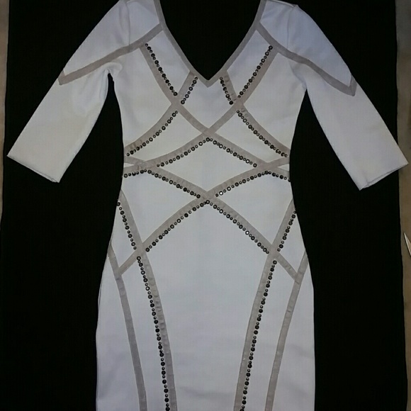 WOW couture Dresses & Skirts - Bandage studded cream dress