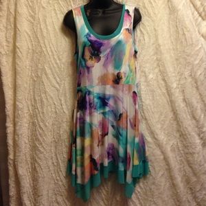 Cute handkerchief bottom dress. Spring colors