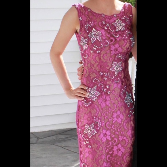 Jovani prom dress raspberry color