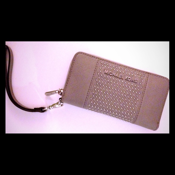 Michael Kors Handbags - MICHAEL Michael Kors zip around tech wallet grey