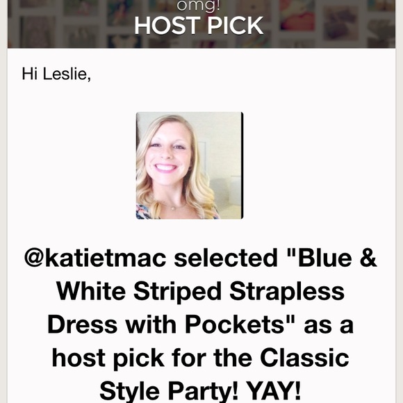 πΎ2X HPπΎ Blue & White Striped Strapless Dress - Picture 4 of 4