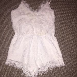 White with lace romper