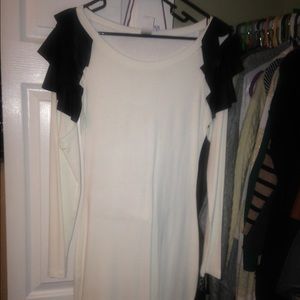 White midi long sleeve dress