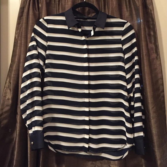 Long sleeve work top striped