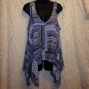 Summery shark bite patterned top. New with tags.