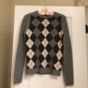 Gray argyle sweater