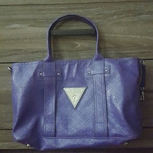 Purple Leather Guess Purse