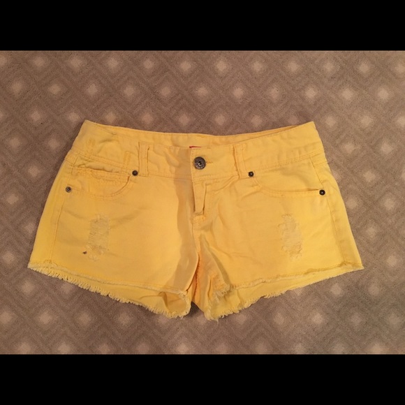 BONGO yellow denim shorts