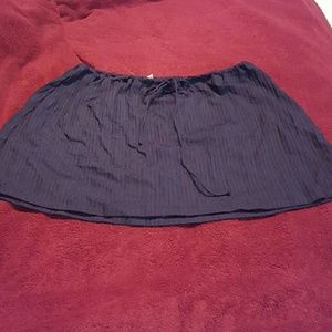 Navy stretch swim coverup skirt