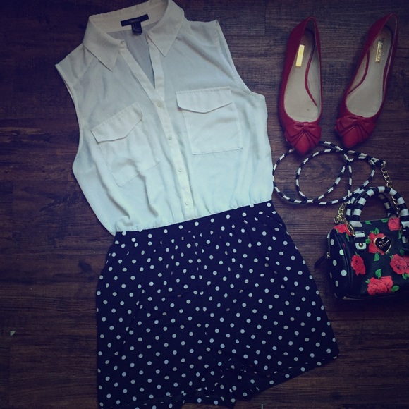 ❌SOLD❌ Romper polka dot shorts