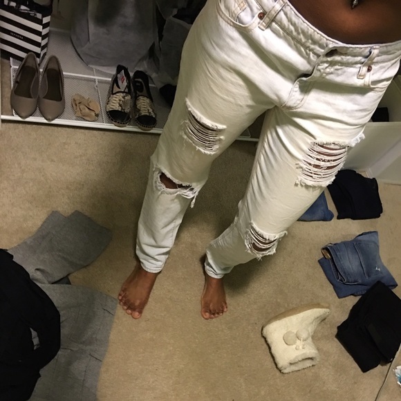 Ripped boyfriend jeans