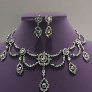 Clear AB Crystal Necklace Set