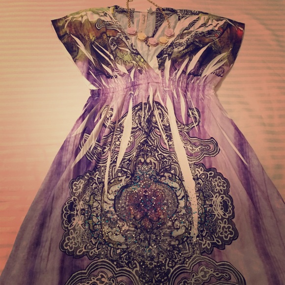 Multicolor dress with jewels