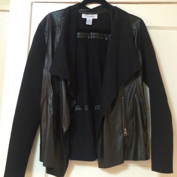 Leather Draped Jacket