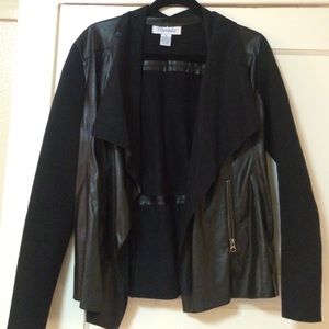 Leather Draped Jacket