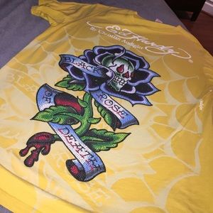 Ed hardy yellow t shirt