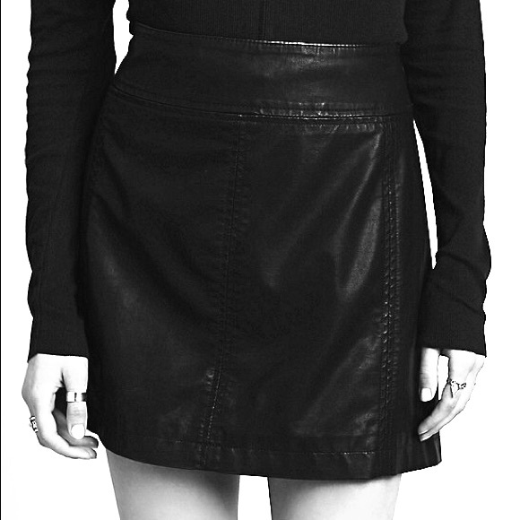 Free People Vegan/Faux leather skirt