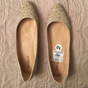 Bamboo gold glittery shoes