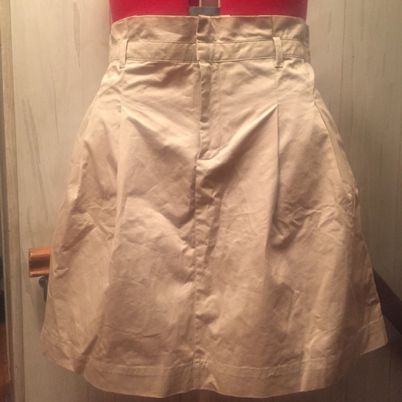 Paper bag waist camel skirt