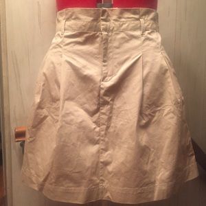 Paper bag waist camel skirt