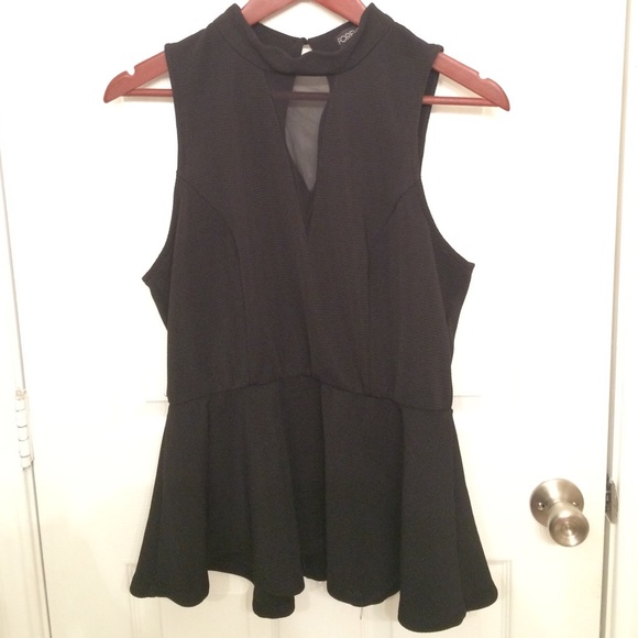 Black peplum shirt!