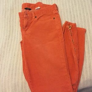 Orange J.Crew Corduroy Pants