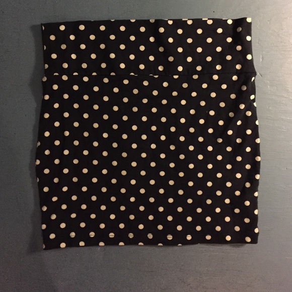 Charlotte Russe Navy and White Polkadot Miniskirt